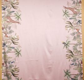 Satén originální tisk Marlen růžový-bordura