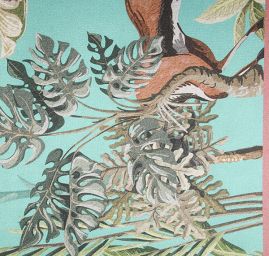 Satén originální tisk Marlen tyrkysový-bordura