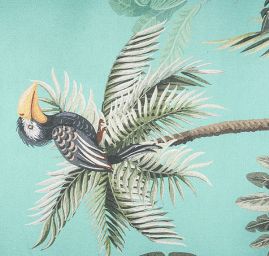 Satén originální tisk Marlen tyrkysový-bordura