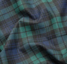 Potahová žinylková látka tisk zelený tartan