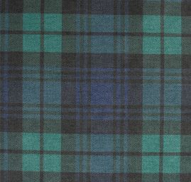 Potahová žinylková látka tisk zelený tartan