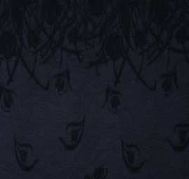 Kupón brokát květinový motiv černá