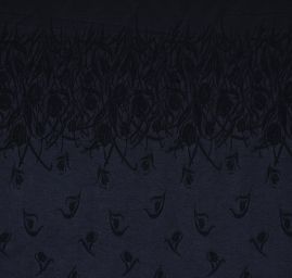 Kupón brokát květinový motiv černá