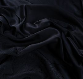 Kupón brokát květinový motiv černá