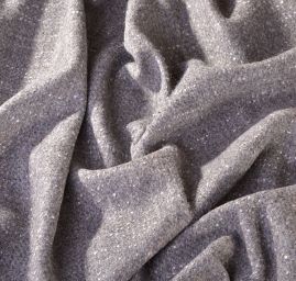 Tweedové látka na kabát obojstranná šedobiela