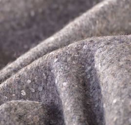 Tweedové látka na kabát obojstranná šedobiela