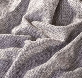 Tweedové látka na kabát obojstranná šedobiela