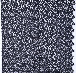 Efektní hrubá krajka květinový vzor v černé barvě