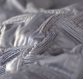 Látka prošev motiv "hvězdy" šedá