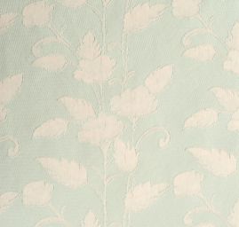 Žakárová látka se vzorem květů v pastel zelené