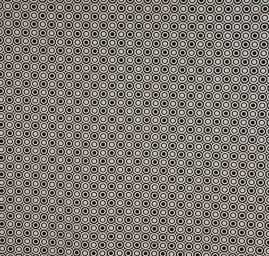 Dekorační látka retro vzor čtverce a kruhy černé/bílé