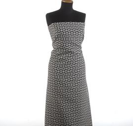 Dekorační látka retro vzor mozaika černá/bílá