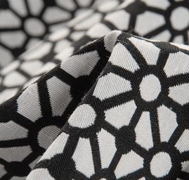 Dekorační látka retro vzor mozaika černá/bílá