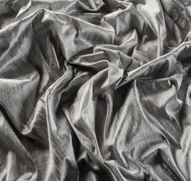 Hedvábný šantung šedostříbrný