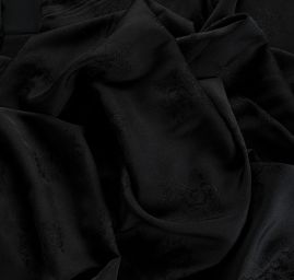 Brokát nepružný černý orientální vzor draci