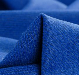 Vlněná kostýmová látka s vlasem nivea modrá