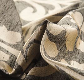 Žakárová látka imitace hedvábí ornament béžová