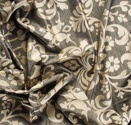 Žakárová látka imitace hedvábí ornament béžová