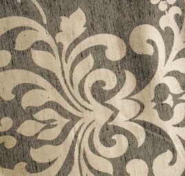 Žakárová látka imitace hedvábí ornament béžová