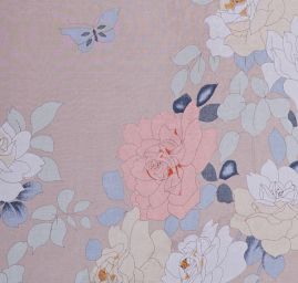 Hedvábný habutai tisk motýlci/květy