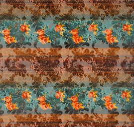 Kostýmová látka metalický tisk květinový motiv