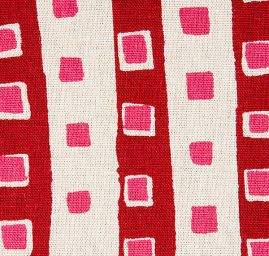 Lněná látka tisk motiv proužky/kostky