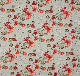 Lněná látka tisk motiv květin