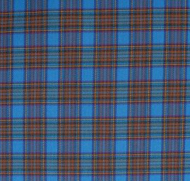 Kostýmová látka vzor káro kostky modrohnědá