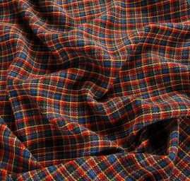 Vlněná kostýmová látka barevná kostka