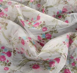 Organza romantický vzor květů