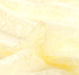 Jemná pružná krajka vzor květy pastel žlutá