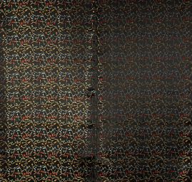 Brokát jemný květinový motiv černý