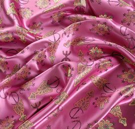 Brokát orientální motiv růžový