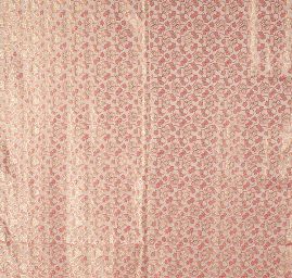 Brokát lamé paisley květinový motiv růžovozlatý 