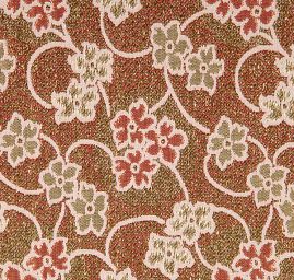 Brokát lamé paisley květinový motiv růžovozlatý 