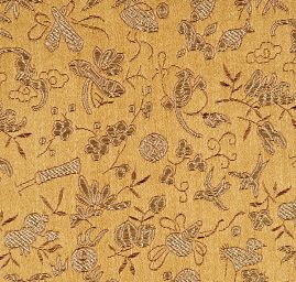 Brokát jemný květinový motiv hnědý