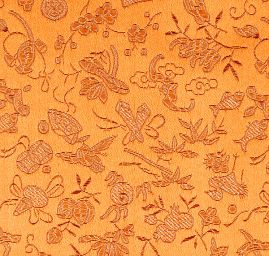 Brokát jemný květinový motiv oranžový