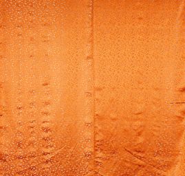 Brokát jemný květinový motiv oranžový