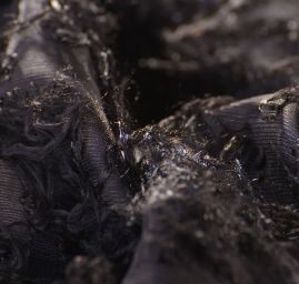 Efektní organza s vlasem černá