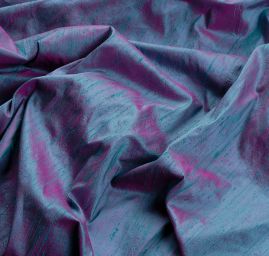 Šantung jednobarevný šanžán tyrkys/fuchsie