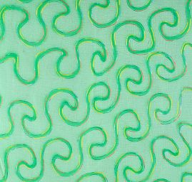 Krep šifon výšivka vlnky zelený III.jakost