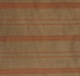 Bavlněná látka khaki zelená s červenými proužky