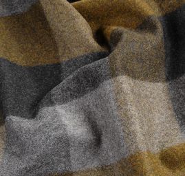 Vlněná látka tvíd se vzorem kostky zelená šedá