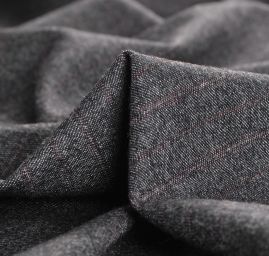 Kostýmová látka vlna kašmír proužek šedorůžová