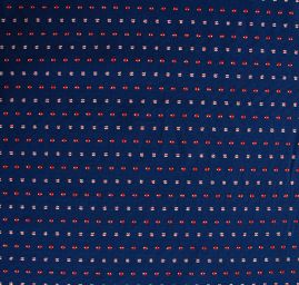 Bavlněná košilová látka drobný vzor modročervená