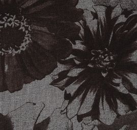 Voál bavlna směs velké květy hnědášedá