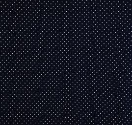 Žoržetový úplet vzor puntík bílá/tm.modrá velký