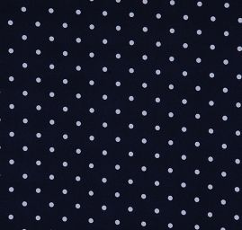 Žoržetový úplet vzor puntík bílá/tm.modrá velký