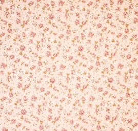 Samet pružný romantický vzor růží pastel růžový