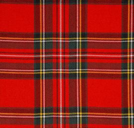 Kostýmová látka kostka tartan červenozelená